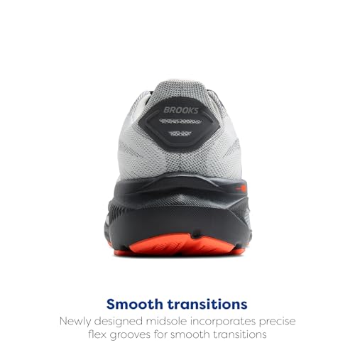 Brooks Men’s Ghost 17 Neutral Running Shoe - Oyster Mushroom/Orange/Ebony - 14 Narrow