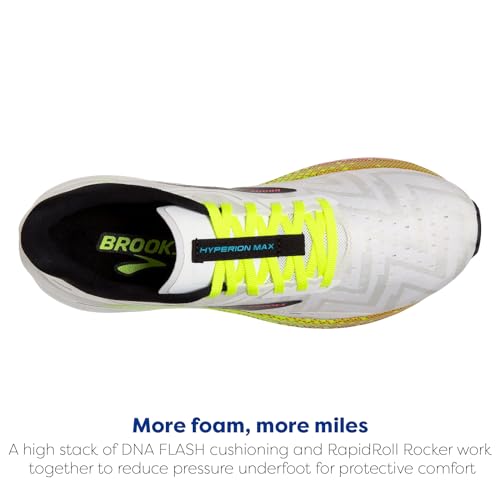 Brooks Men’s Hyperion Max Neutral Running Shoe - White/Black/Nightlife - 9 Medium