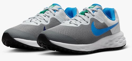 Nike Revolution 6 Kids Running Shoes, Cool Grey/Pure Platinum/Blue, 5.5 Big Kid