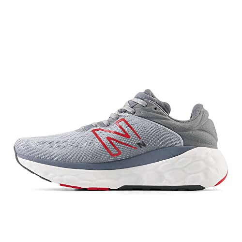 New Balance Men's Fresh Foam X 840F V1 Running Shoe, Aluminum Grey/True Red, 12 M