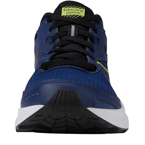 Saucony Men's Cohesion 16 Sneaker, Indigo/Acid, 12 Wide