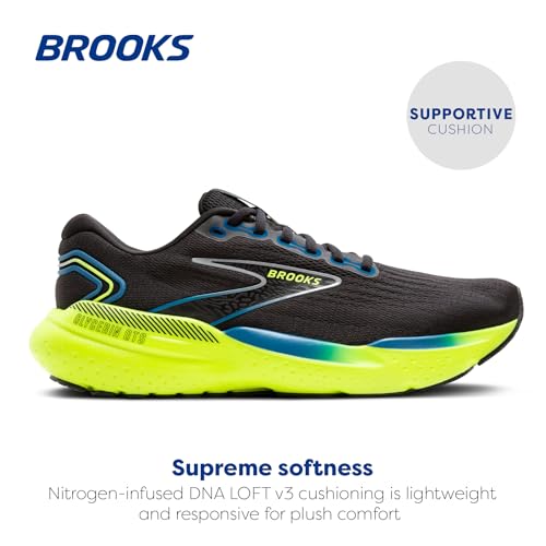Brooks Men's Glycerin GTS 21 Supportive Running Shoe - Black/Blue/Nightlife - 10 Medium