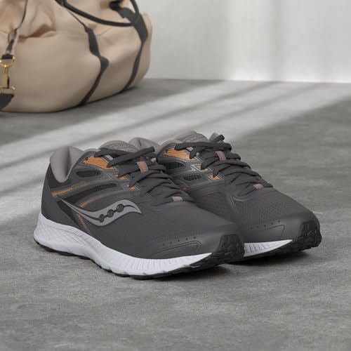 Saucony Men's Cohesion 13 Walking Shoe, Dark Grey/Orange, 10 M US