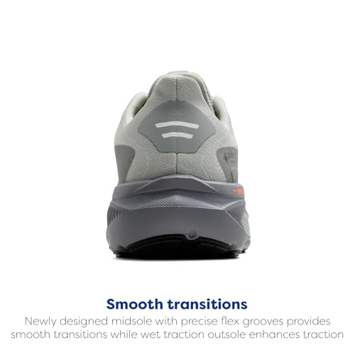 Brooks Men’s Ghost 17 GTX Waterproof Supportive Running & Walking Shoe - Smoke/Primer Grey/Orange - 11.5 Medium