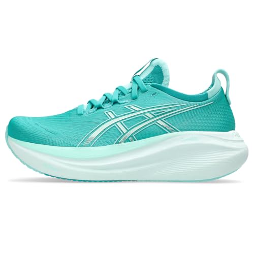 ASICS Gel-Cumulus 27 Black/Concrete, Wave Teal Illuminate Mint, 7 US