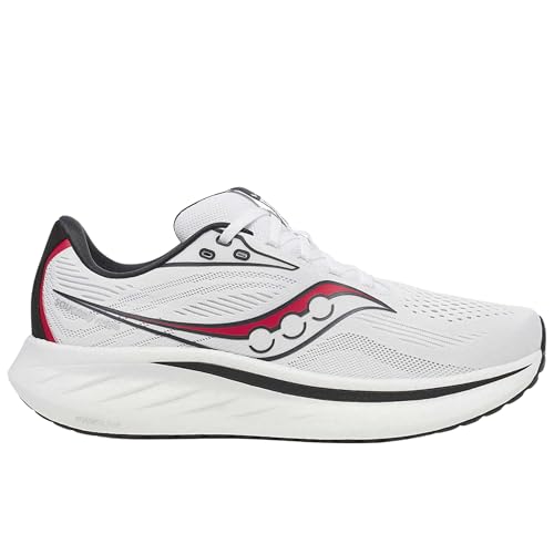 Saucony Men's Ride 18, White/Black, 11