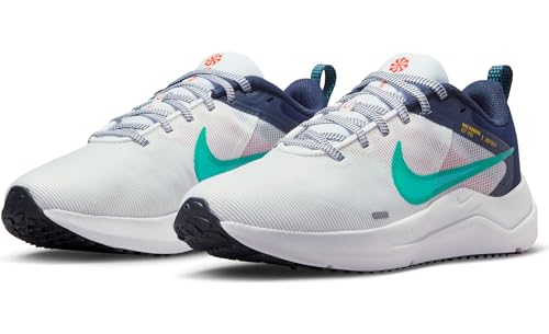 Nike Downshifter 12 Womens Shoes, White/Obsidian/Picante Red/Clear Jade, Size 8.5