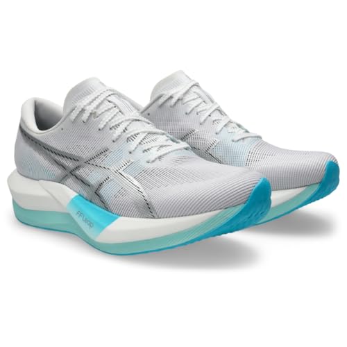 ASICS Unisex Magic Speed 5 Running Shoes, 6.5M / 8W, White/Pure Silver
