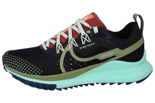 Nike Women's Pegasus React Trail 4 Trail Running Shoe, Black/Green, 7.5