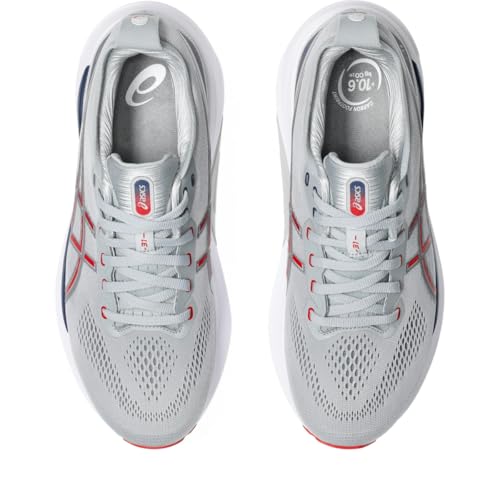 ASICS Men's Gel-Kayano 31 Running Shoes, 11.5, Piedmont Grey/Fiery RED