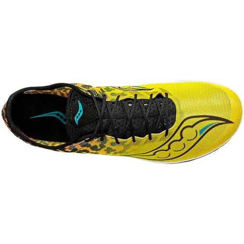 Saucony Men's Endorphin Cheetah Middle Distance Carbon Plated Track Spike, Black/Vizi, 11