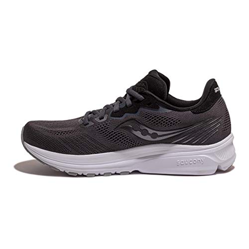Saucony Women's Ride 14 Sneaker, Charcoal/Black, 9.5