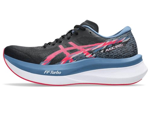 ASICS Women Magic Speed 4 Running Shoe, BLACK/WINTER SEA, 11