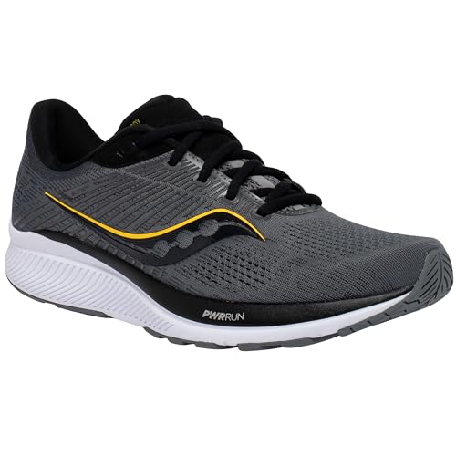 Saucony Men's Guide 14 Sneaker, Charcoal/Gold, 10