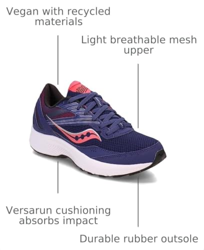 Saucony Women's Cohesion 15 Running Shoe, Cobalt/Punch, 9