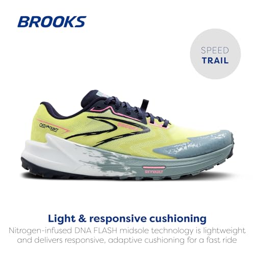Brooks Women's Catamount 3 Trail Running Shoe - Sunny Lime/Peacoat/Citadel - 7 Medium
