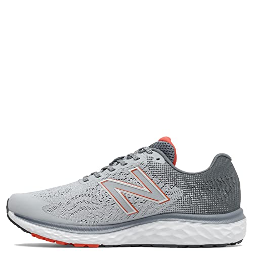 New Balance mens 680 V7 Running Shoe 8.5 X-Wide Grey/Ghost Pepper/Black