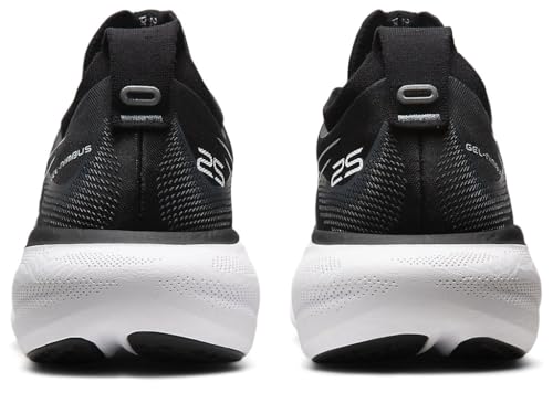 ASICS Men's Gel-Nimbus 25 Running Shoes, 12.5, Black/Pure Silver