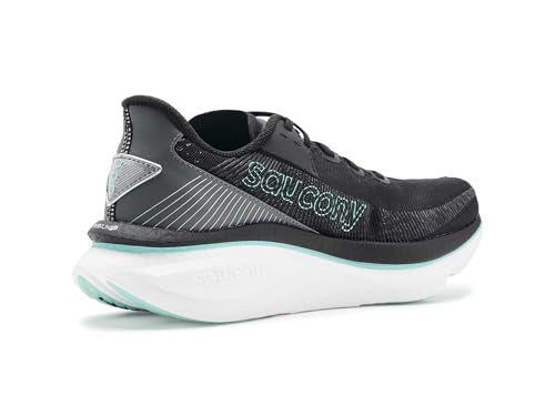 Saucony Women's Endorphin Azura Sneaker, Black/Aqua, 9