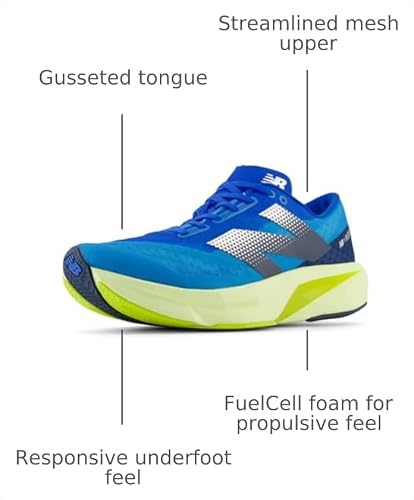 New Balance Men's FuelCell Rebel V4 Running Shoe, Spice Blue/Limelight/Blue Oasis, 14 M