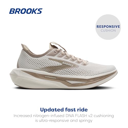 Brooks Women’s Hyperion 3 Neutral Running Shoe - Coconut/Bronze/Mushroom - 6.5 Medium
