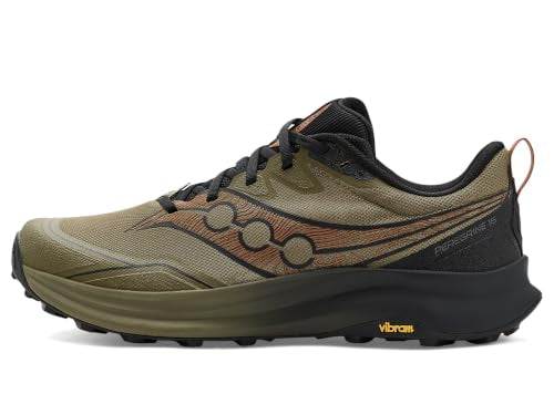 Saucony Men's Peregrine 16 Sneaker, Field/Black, 10.5