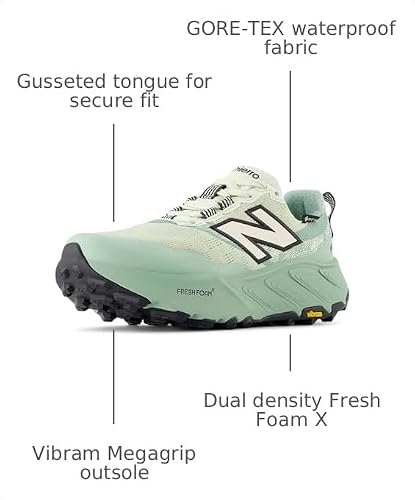 New Balance Women's Fresh Foam X Hierro V9 Gore-TEX Trail Running Shoe, Mineral/Permafrost/Mosaic Green, 6.5 M