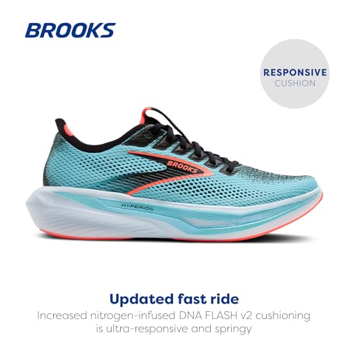 Brooks Men’s Hyperion 3 Neutral Running Shoe - Atomizer/Black/Pink Clay - 8 Medium