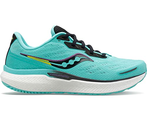 Saucony Women's Triumph 19 Running Shoe, Cool Mint/Acid, 6