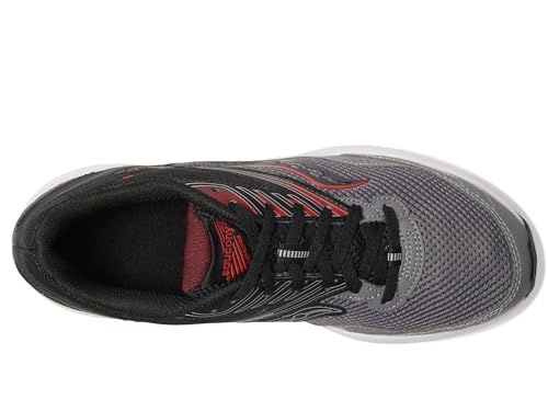 Saucony Men's Cohesion 15 Sneaker, Charcoal/Red, 10.5