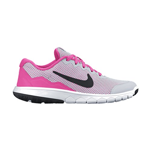 Nike Kids Flex Experience 4 (GS) Shoes Metallic Silver White Pink POW Size 7