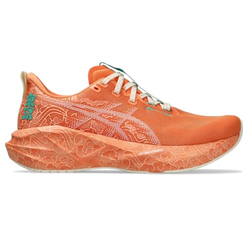 ASICS Unisex NOVABLAST 5 Tokyo Running Shoes, 10.5M / 12W, Sun Peach/White