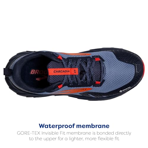 Brooks Women’s Cascadia 17 GTX Waterproof Trail Running Shoe - Navy/Bittersweet/Peacoat - 12 Medium