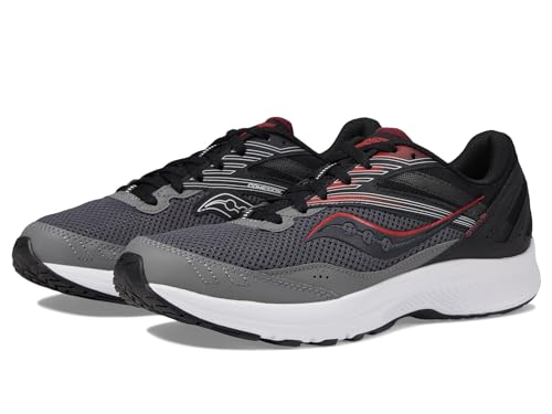 Saucony Men's Cohesion 15 Sneaker, Charcoal/Red, 10.5