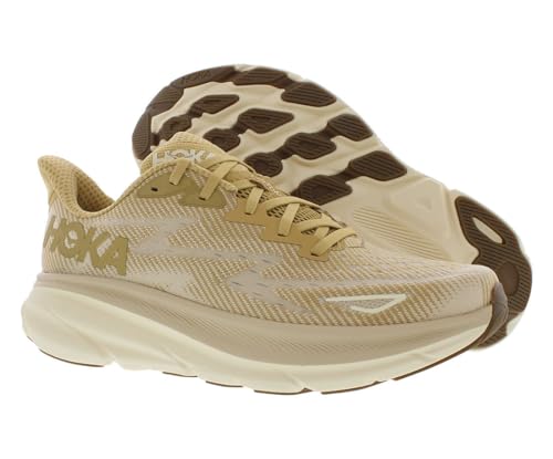 HOKA Clifton 9 Mens Shoes Size 10, Color: Wheat Shifting Sand