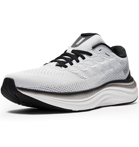 K-Swiss Men's Shadx Running Shoe - Cushioned Wide Lightweight Comfort Shoe Gym Walking Sneakers, White/Black 10