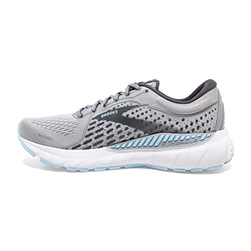 Brooks Women's Adrenaline GTS 21 Supportive Running Shoe - Oyster/Alloy/Light Blue - 5 X-Wide
