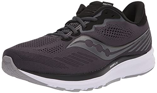 Saucony Women's Ride 14 Sneaker, Charcoal/Black, 8