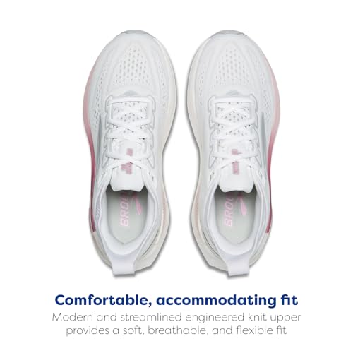 Brooks Women’s Glycerin GTS 23 Supportive Running Shoe - White/Harbor Mist/Metallic - 8 Medium