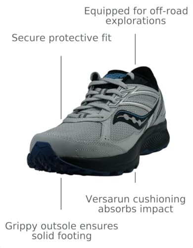 Saucony Men's Cohesion TR14 Trail Running Shoe, Alloy/Cobalt, 10.5