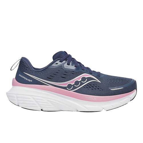 Saucony Women's Guide 18 Sneaker, Navy/Orchid, 8.5