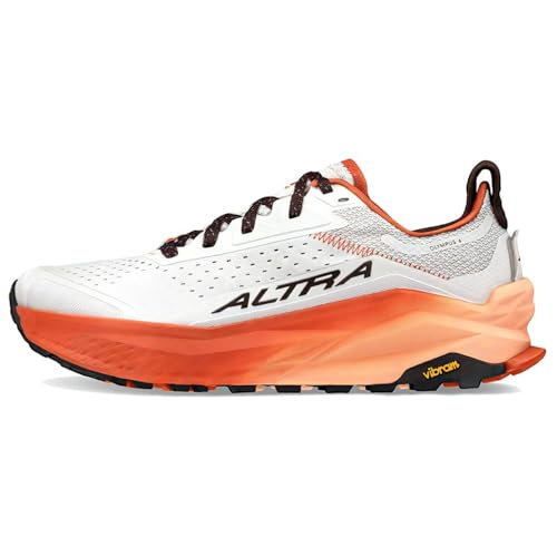 Altra men's Olympus 6 trail running shoe in gray and orange, size 12.