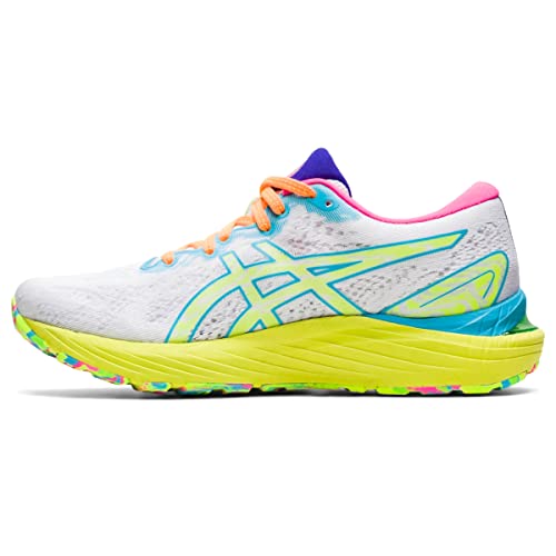 ASICS Women's Gel-Cumulus 23 Running Shoes, 7, White/Safety Yellow