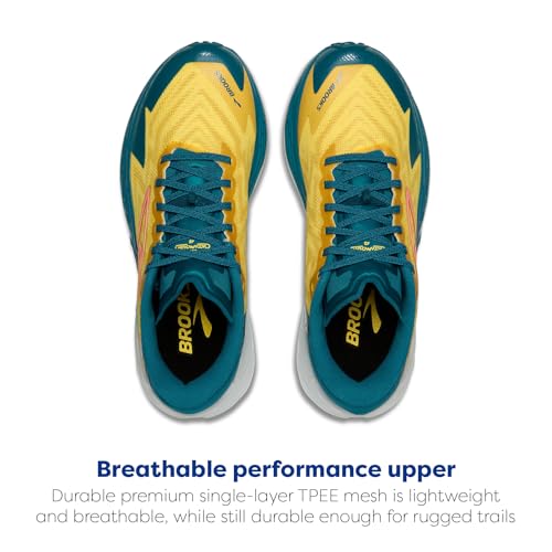 Brooks Men's Catamount 4 Speed Trail Running Shoe - Quince/Celestial/Neo Ember - 9.5 Medium