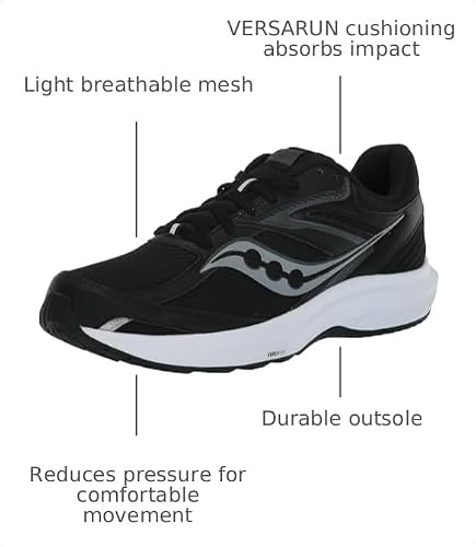 Saucony Men's Cohesion 17, Black/White, 10