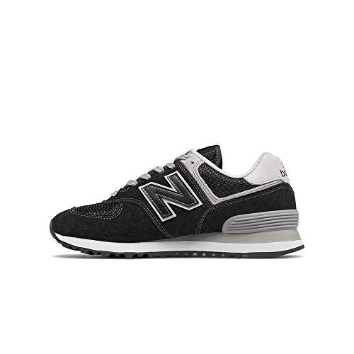 New Balance Women's 574 V2 Evergreen Sneaker, Black/White, 10 Wide