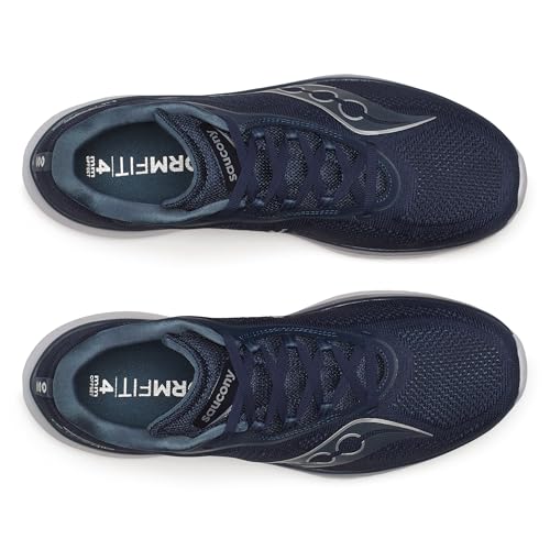 Saucony Men's Kinvara 15 Sneaker, Navy/Silver, 12