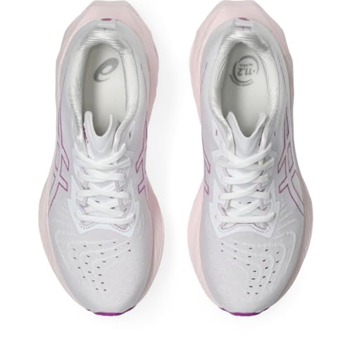 ASICS Women's NOVABLAST 4 D Running Shoes, 11, White/Soothing SEA