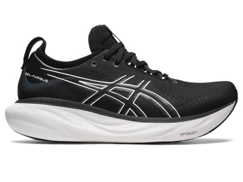 ASICS Men's Gel-Nimbus 25 Running Shoes, 12.5, Black/Pure Silver