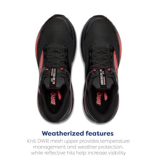 Brooks Women’s Adrenaline GTS 24 Weatherized Supportive Running Shoe - Black/Ebony/Hot Coral - 6 Medium